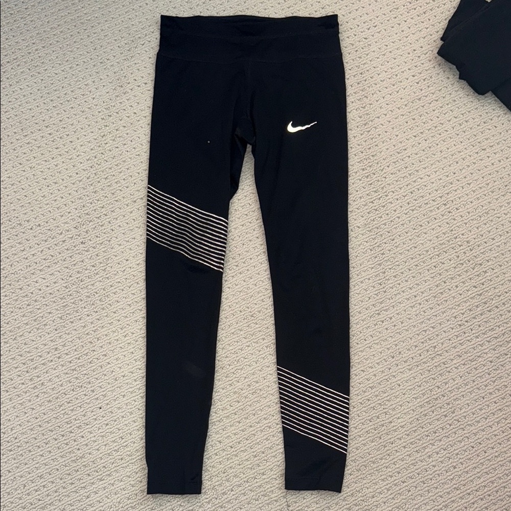 Nike Black Leggings with White Accents